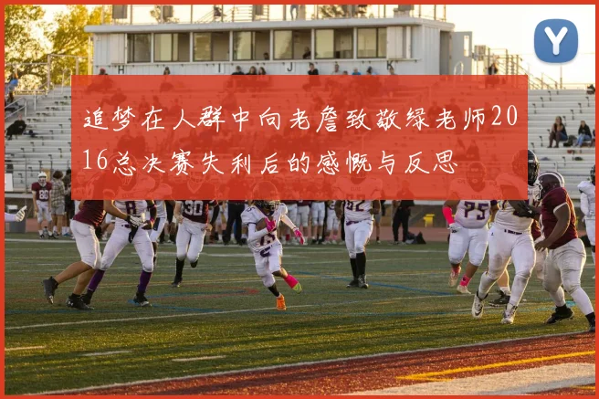 追梦在人群中向老詹致敬绿老师2016总决赛失利后的感慨与反思